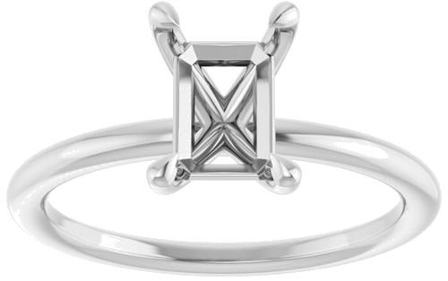 Sužadėtuvių Žiedas „Claw-Prong Solitaire“ 10k white gold Emerald 7.5mm x 5.5mm (3)
