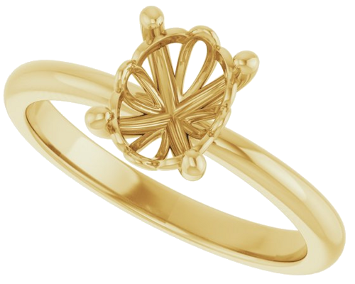 Sužadėtuvių Žiedas „Solitaire“ 585 Geltonojo Aukso Oval 8mm x 6mm (5)