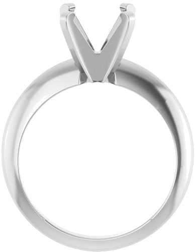 14K White 8 mm Round Solitaire Engagement Ring Mounting (2)
