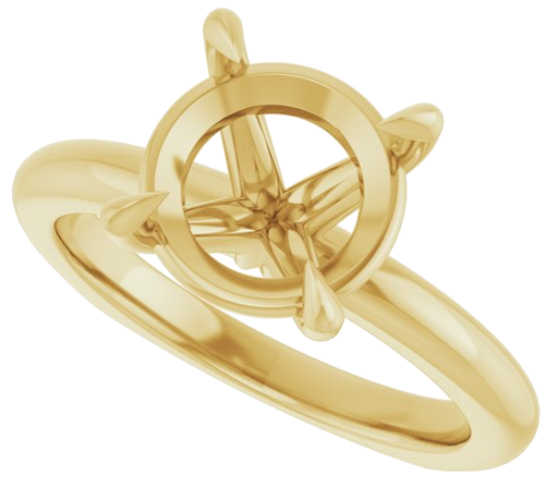 Sužadėtuvių Žiedas „Claw-Prong Euro Shank“ 14k yellow gold Round 9.4mm (5)