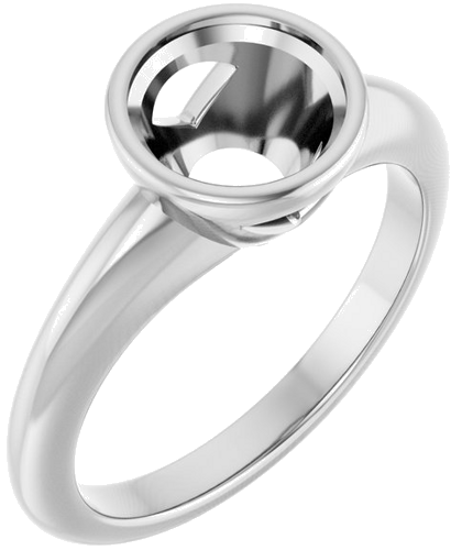 Sužadėtuvių Žiedas „Bezel-Set Solitaire“ 14k white gold Round 7.4mm (1)