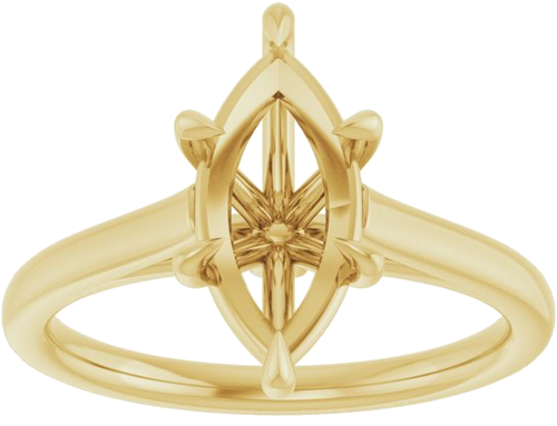 Sužadėtuvių Žiedas „Claw-Pong“ 14k yellow gold Marquise 12mm x 6mm (3)