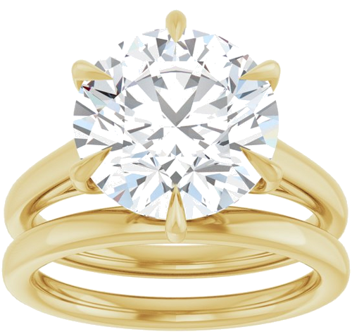 Sužadėtuvių Žiedas „Claw-Pong“ 14k yellow gold Round 11mm (8)