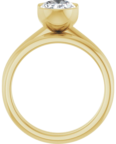 Sužadėtuvių Žiedas „Half-Bezel“ 14k yellow gold Oval 9mm x 7mm (7)