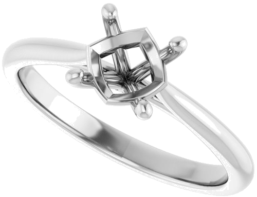 Sužadėtuvių Žiedas „Solitaire“ 585 Baltojo Aukso Round 6.5mm (5)