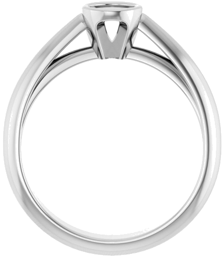 Sužadėtuvių Žiedas „Bezel-Set Solitaire“ 14k white gold Round 4.4mm (2)