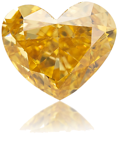 0.35 carat Fancy Vivid Orangey Yellow-SI1 Natūralus Heart Deimantas (1)