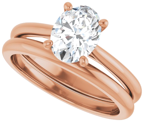 14K Rose 8x6 mm Oval Solitaire Engagement Ring Mounting (10)