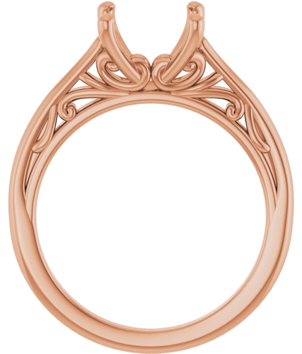 Sužadėtuvių Žiedas „Solitaire“ 14k rose gold Square 6.5mm (2)