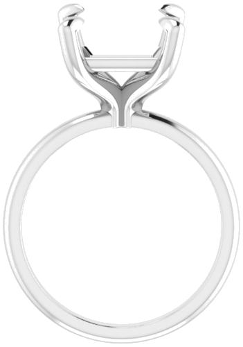 14K White  9x9 mm Square Solitaire Engagement Ring Mounting (2)