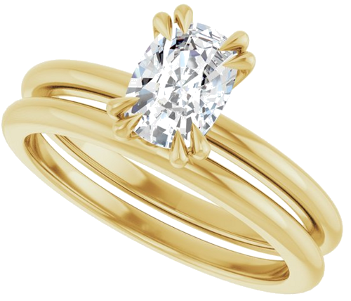 Sužadėtuvių Žiedas „Double Claw-Prong“ 14k yellow gold Elongated Cushion 7mm x 5mm (10)