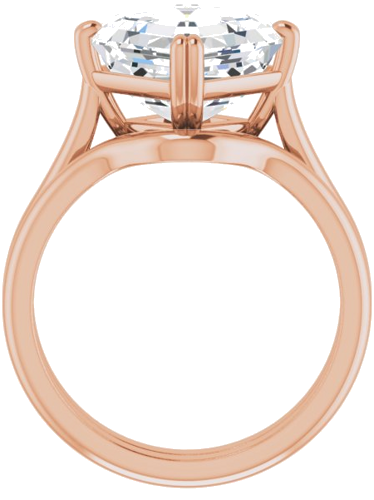 Sužadėtuvių Žiedas „Solitaire“ 585 Rožinis Aukso Asscher 9mm (7)