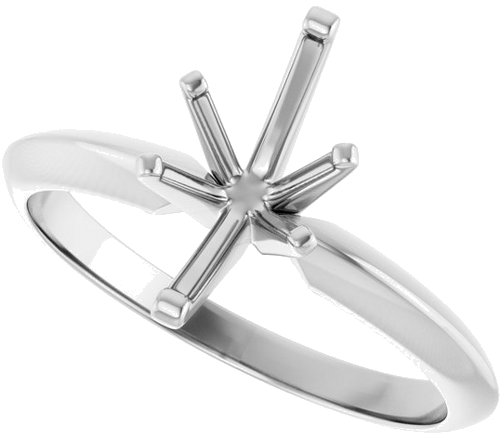 14K White Marquise 6-Prong Light Solitaire Engagement Ring Mounting (5)