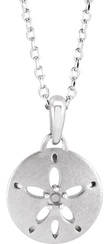 14K White 1.5 mm Round Sand Dollar 16-18  Necklace Mounting (1)