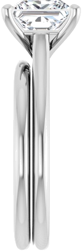 14K X1 White 7 mm Square Solitaire Engagement Ring Mounting (9)