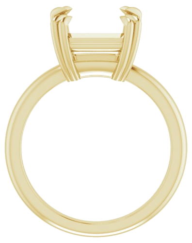 Sužadėtuvių Žiedas „Double Claw-Prong Solitaire“ 14k yellow gold Square 9mm (2)