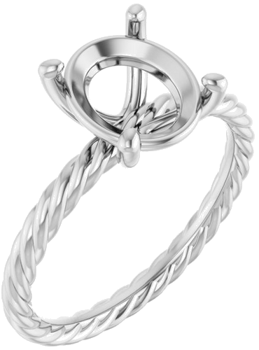 Sužadėtuvių Žiedas „Solitaire“ 585 Baltojo Aukso Oval 10mm x 8mm (1)