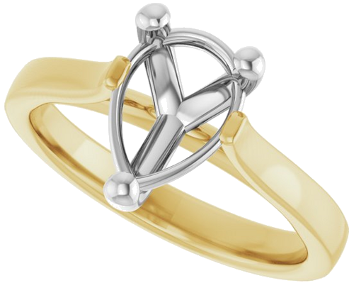 Sužadėtuvių Žiedas 14k yellow/white gold Pear 10mm x 7mm (5)