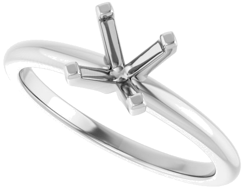 Sužadėtuvių Žiedas 10k white gold Cushion 5.5mm (5)