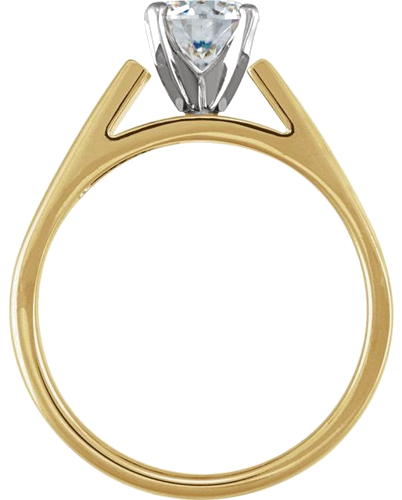 14K Yellow White 6 mm Round Engagement Ring Mounting (4)