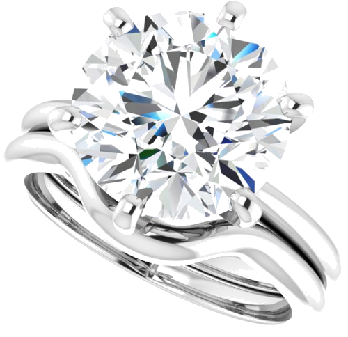 14K White  11 mm Round Solitaire Engagement Ring Mounting (10)