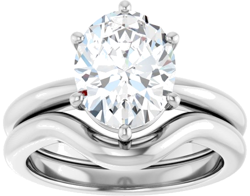 Sužadėtuvių Žiedas 14k white gold Oval 10mm x 8mm (8)