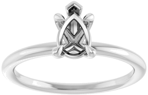 Sužadėtuvių Žiedas „Claw-Prong Solitaire“ 10k white gold Pear 7mm x 5mm (3)