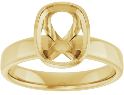 Sužadėtuvių Žiedas „Bezel-Set Solitaire“ 14k yellow gold Elongated Cushion 9mm x 7mm (3)