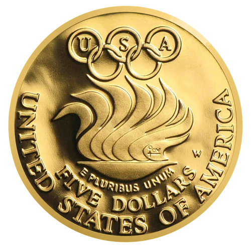1988 Seulas Olimpiskās spēles ASV 5 dolāru zelta monēta (2)