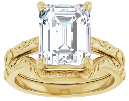 Sužadėtuvių Žiedas „Solitaire“ 14k yellow gold Emerald 10mm x 8mm (8)