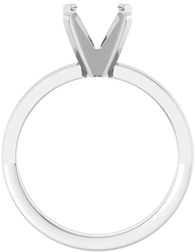 14K White 7.3-7.7 mm Round Solitaire Engagement Ring Mounting (2)