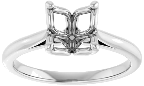 Sužadėtuvių Žiedas „Solitaire“ 14k white gold Cushion 7mm (3)