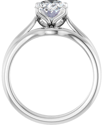 14K White  9x7 mm Oval Solitaire Engagement Ring Mounting (7)