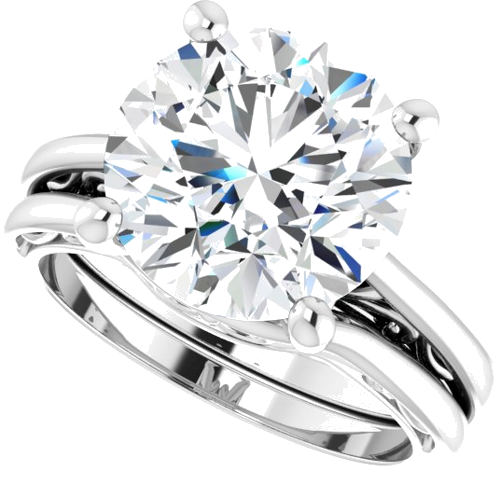 Sužadėtuvių Žiedas „Solitaire“ 14k white gold Round 11mm (10)