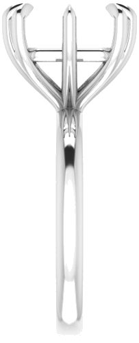 14K White 10 mm Asscher Solitaire Engagement Ring Mounting (4)