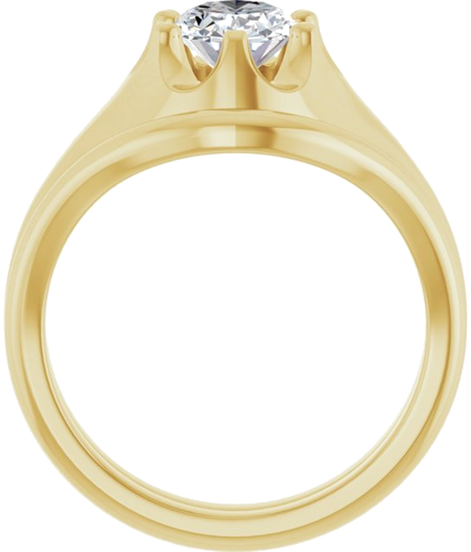 Sužadėtuvių Žiedas „Solitaire Belcher“ 14k yellow gold Oval 8mm x 6mm (7)