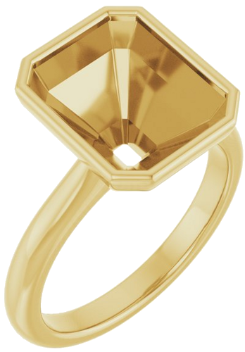 Sužadėtuvių Žiedas „Bezel-Set Solitaire“ 14k yellow gold Emerald 11mm x 9mm (1)