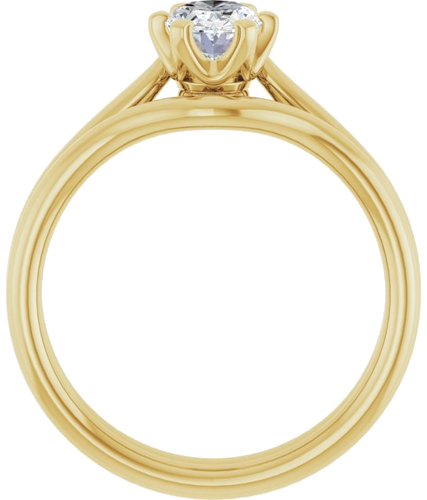 Sužadėtuvių Žiedas „Solitaire“ 585 Geltonojo Aukso Oval 7mm x 5mm (7)