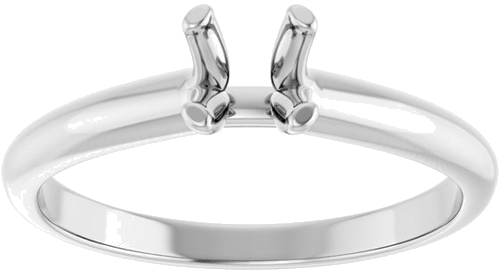 14K White 5.2 mm Round Solitaire Engagement Ring Mounting (3)