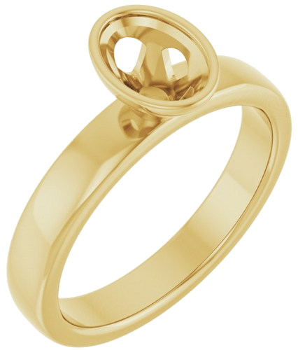 Sužadėtuvių Žiedas „Bezel-Set Solitaire“ 14k yellow gold Oval 7mm x 5mm (1)