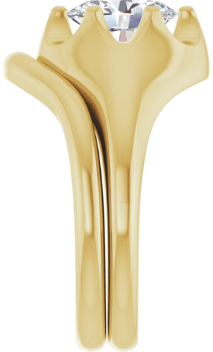 Sužadėtuvių Žiedas „Solitaire Belcher“ 14k yellow gold Oval 8mm x 6mm (9)