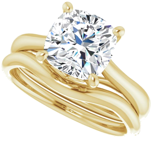 Sužadėtuvių Žiedas „Solitaire“ 14k yellow gold Cushion 8mm (10)