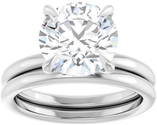 Sužadėtuvių Žiedas „Claw-Prong Solitaire“ 14k white gold Round 9.4mm (8)