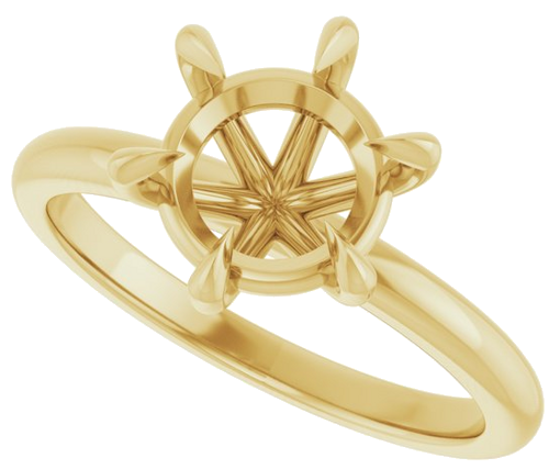 14K Yellow 8.2 mm Round Solitaire Engagement Ring Mounting (5)