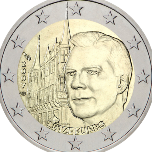 2007 Люксембург Дворец Великих Герцогов монета 2 евро (2)