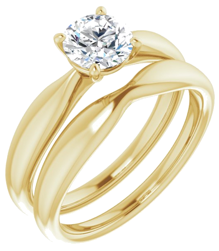 Sužadėtuvių Žiedas 14k yellow gold Round 6mm (6)