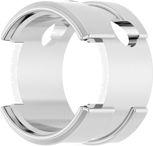 Pakabukas „Round Half-Bezel Slide“ 14k white gold Round 9mm (2)