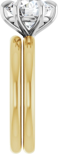 Sužadėtuvių Žiedas „Claw-Prong“ 14k yellow/white gold Round 8.2mm (9)