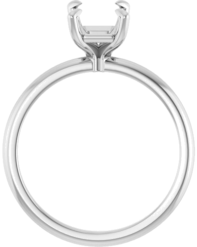 14K White  8x6 mm Emerald Solitaire Engagement Ring Mounting (2)