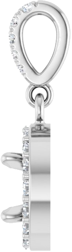 Pakabukas „Halo-Style“ 14k white gold Round 6mm (3)
